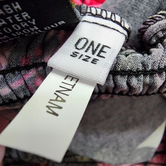 Aloha Hawaiian Fashion Dress One Size Black Pink Floral Tropical Vacation V Neck - Picture 6 of 7